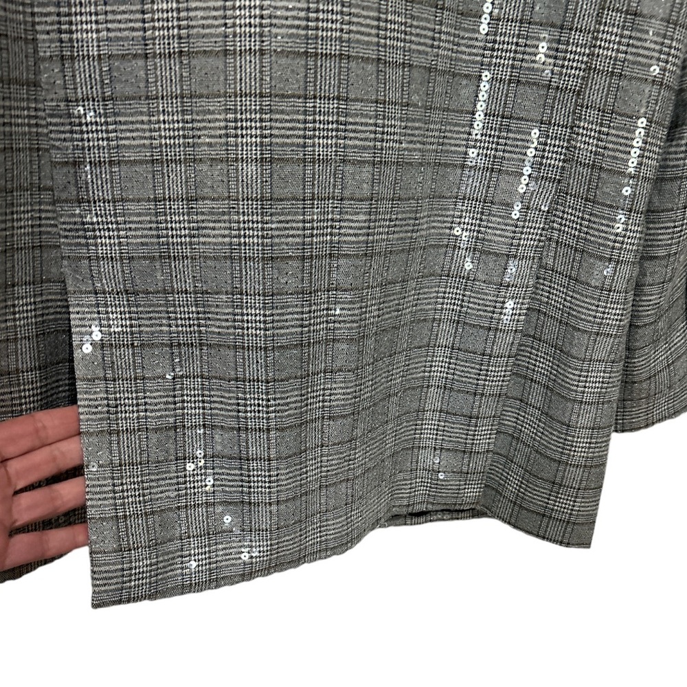 Jason Wu Sequined Double Breasted Blazer Gray Plaid Small NEW - Picture 11 of 16